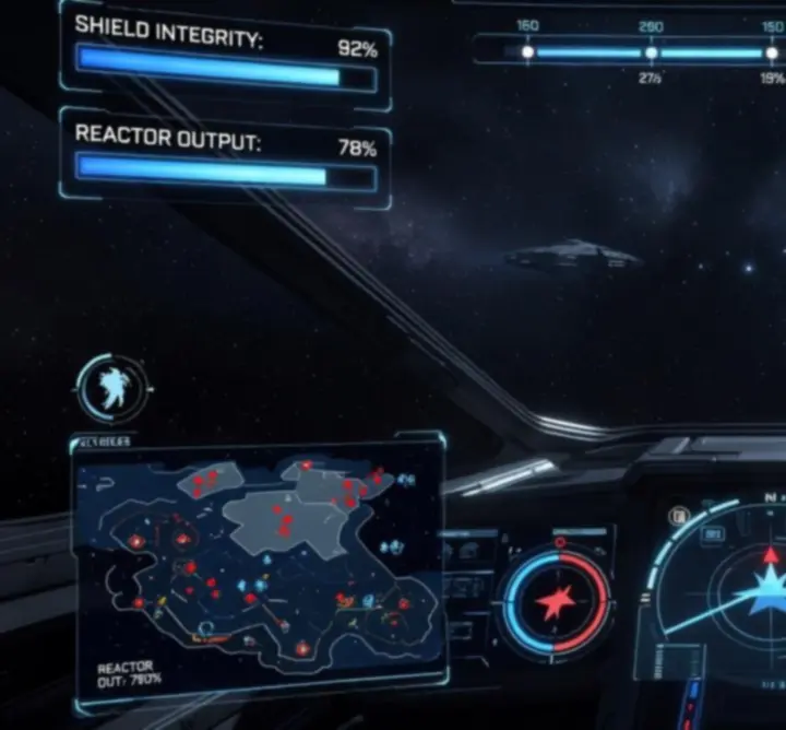 Nowoczesny interfejs HUD gry Astropulse